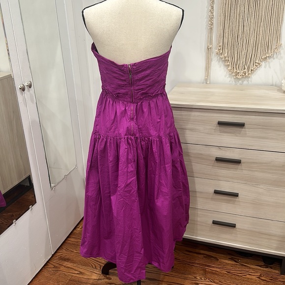 Ulla Johnson Ella Purple Pleated Cut Out Strapless Dress size 8 - Picture 6 of 8